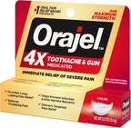 Orajel 4X for Toothache & Gum Pain: Severe Cream Tube 0.33oz- From Oral Pain Relief Brand