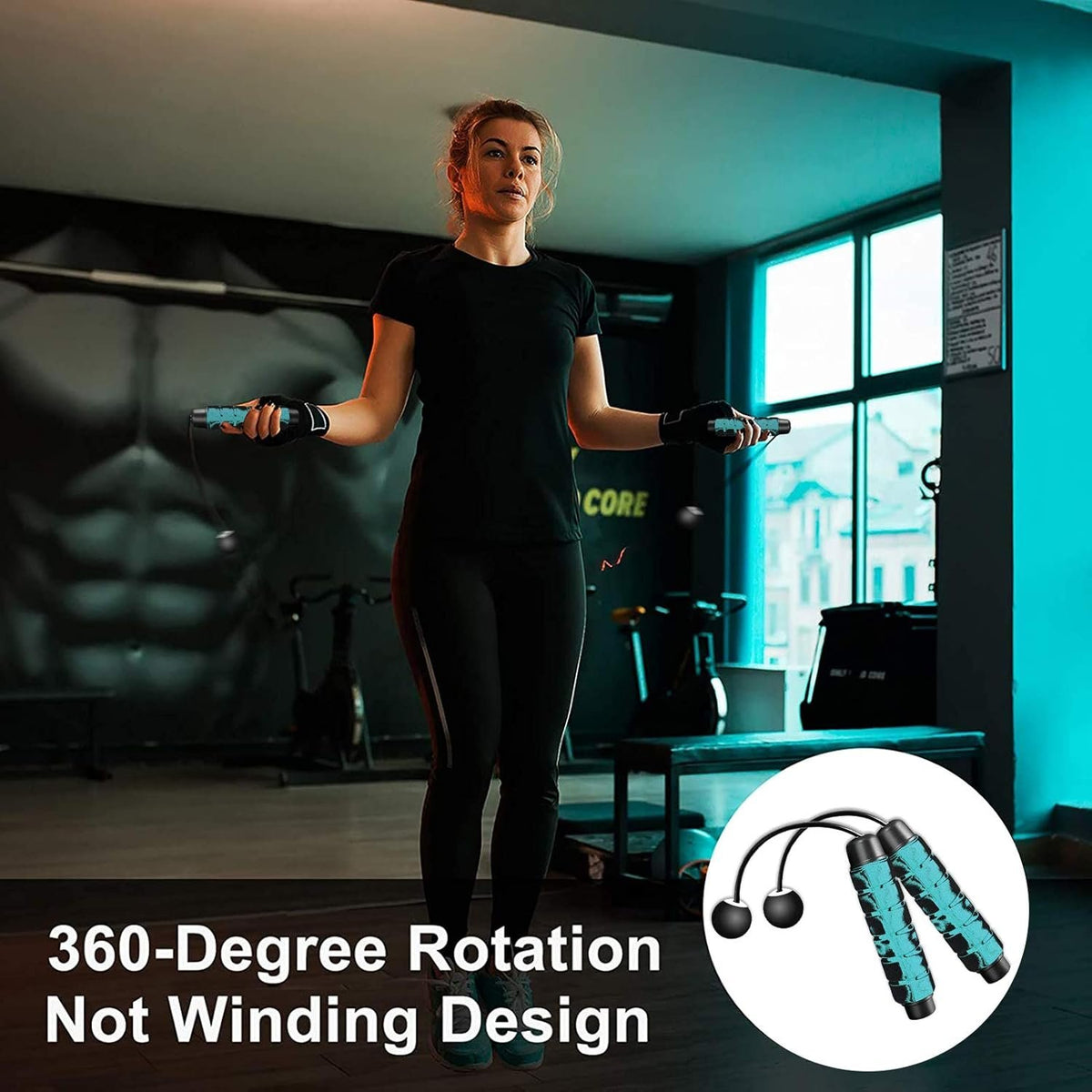 Redify Weighted Cordless Jump Rope for Fitness[Suitable for Different Ages and Levels] Ropeless Jump Rope for Boxing MMA WOD Training, BOD Rope Beachbody MBF,High Speed Rope Skipping for Narrow Space