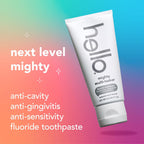 hello 8-in-1 Mighty Multi-Tasker Fluoride Toothpaste, Mint, 2 Pack, 4 oz | Anticavity, Antigingivitis, Antisensitivity, Strengthens Enamel, Whitens, Reduces Plaque, Crushes Tartar, Natural Mint Blend