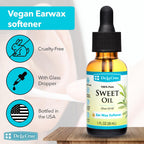 De La Cruz Sweet Oil, Ear Oil, Natural Ear Wax Softener, 1 fl. oz (30 mL) | 100% Pure Olive Oil NF Grade, Earwax Softener, Gentle and Safe Ear Care for the Whole Family, with Dropper, Bottled in USA