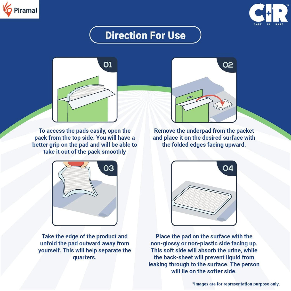 CIR Premium Underpads, Large (90x60cm) I 10 hrs Absorption Protection I 10 Units I Waterproof I Protects Surfaces from Incontinence I Super Soft Polymer x Pack of 1