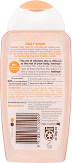 Femfresh Daily Intimate Wash - 250ml, pH & Microbiome Balanced, With Aloe Vera & Calendula Extracts, 94% Natural Origin Ingredients, Hypoallergenic & Soap-Free, Gentle Feminine Body Wash for Freshness