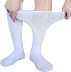 CIRZUEX Extra Wide Socks for Lymphedema Swollen Feet Leg, Bariatric Socks, Cast Boot Sock, Diabetic Non Binding Neuropathy Swelling Women Men 2 Pairs