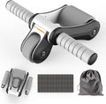 Portable Ab Roller Wheel with Knee Pad & Storage Bag, Foldable Design Quiet Wheels with Smooth Bearings, At Home Gym Travel for Strength Training