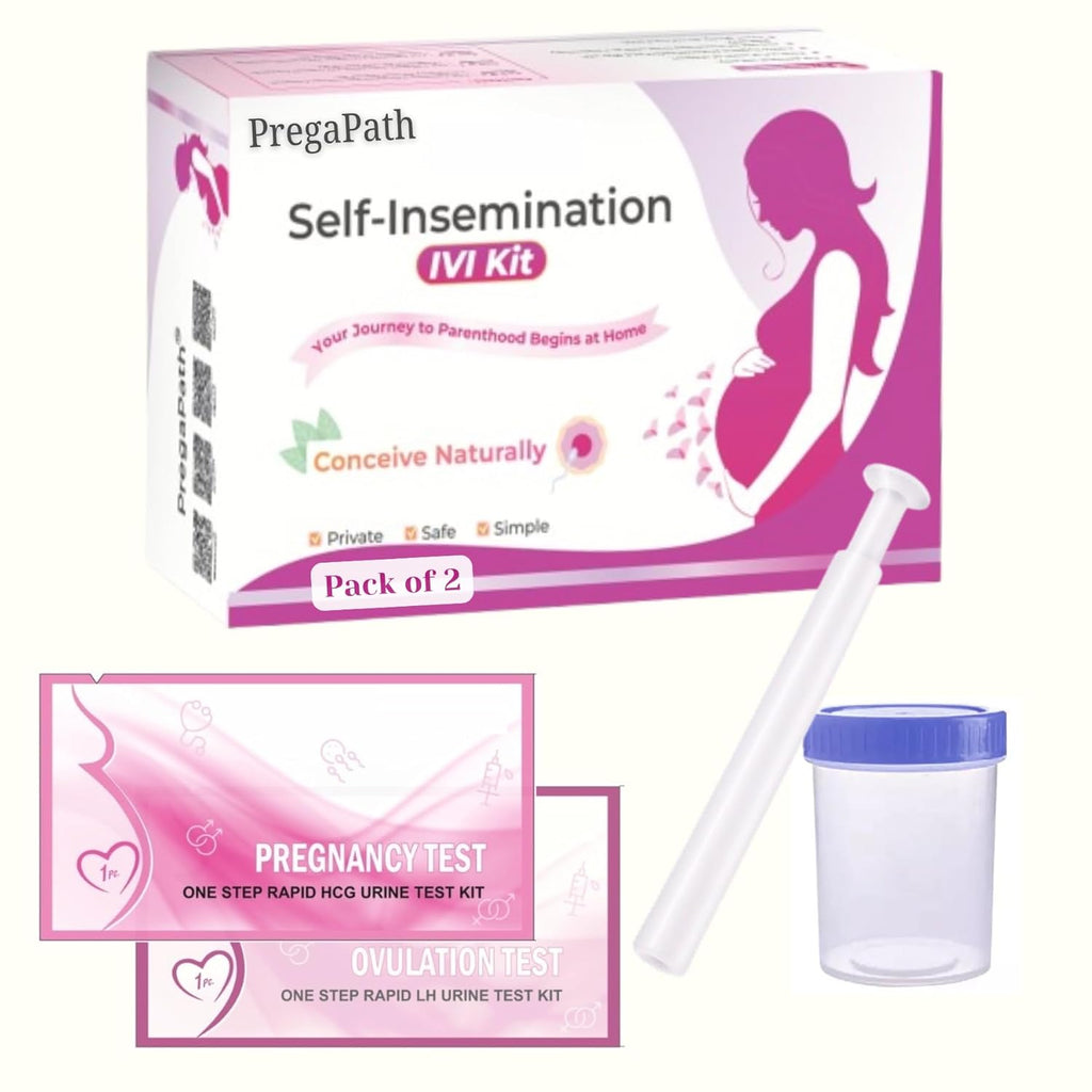 At-Home Self-Insemination Kit for Women – Natural, Private, Easy, Safe & Discreet Conception at Home – IVI/IUI Alternative for Couples – Pack of 2 Kits with Free Ovulation & Pregnancy Tests