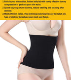BRABIC Seamless Postpartum Belly Band Wrap Underwear, C-section Recovery Belt Binder Slimming Shapewear for Women, Black, Medium