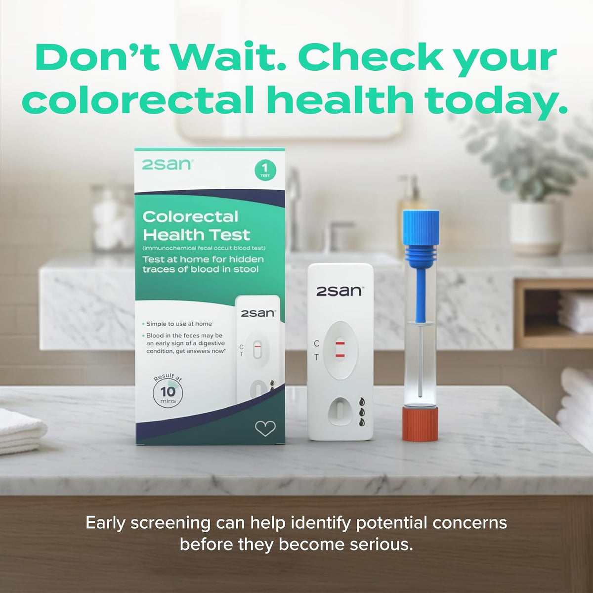 2San Stool Blood Test Kit - Fecal Occult Blood Home Test