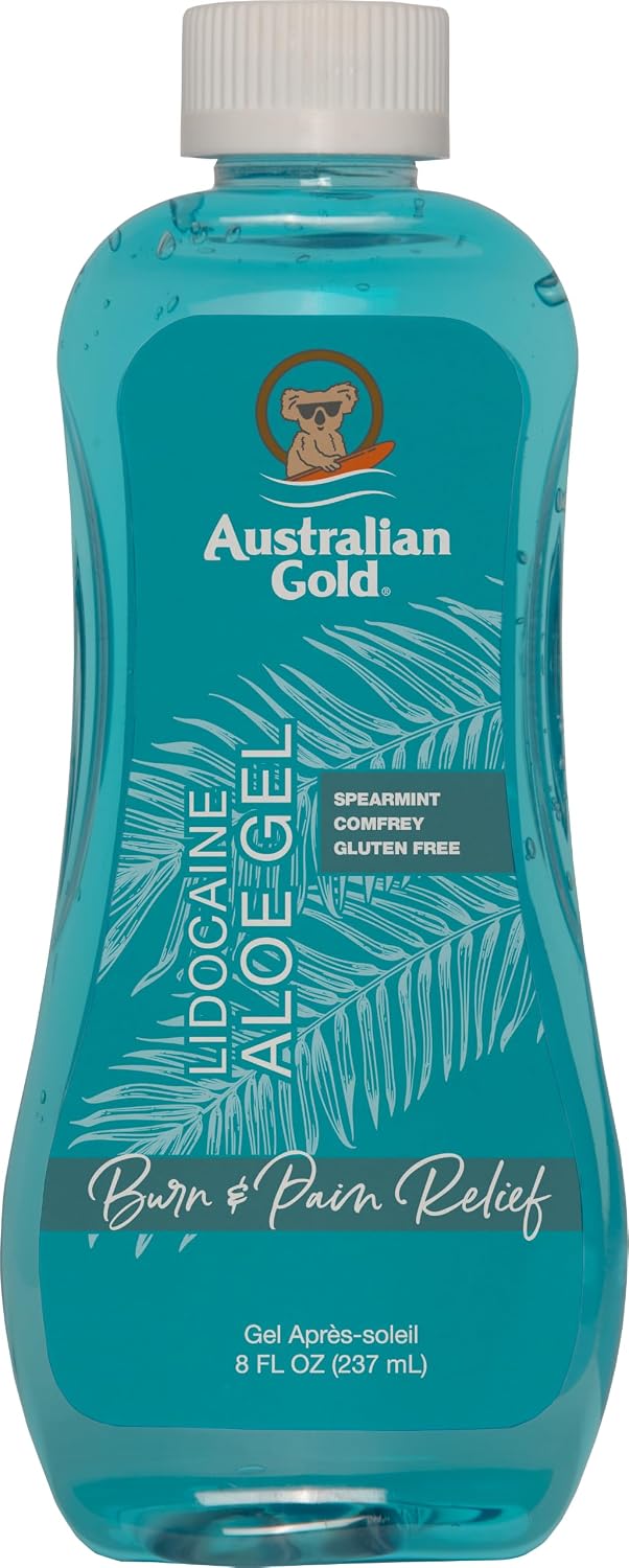 Australian Gold Lidocaine After Sun Cooling Gel | Sunburn Relief, 8 Fl Oz