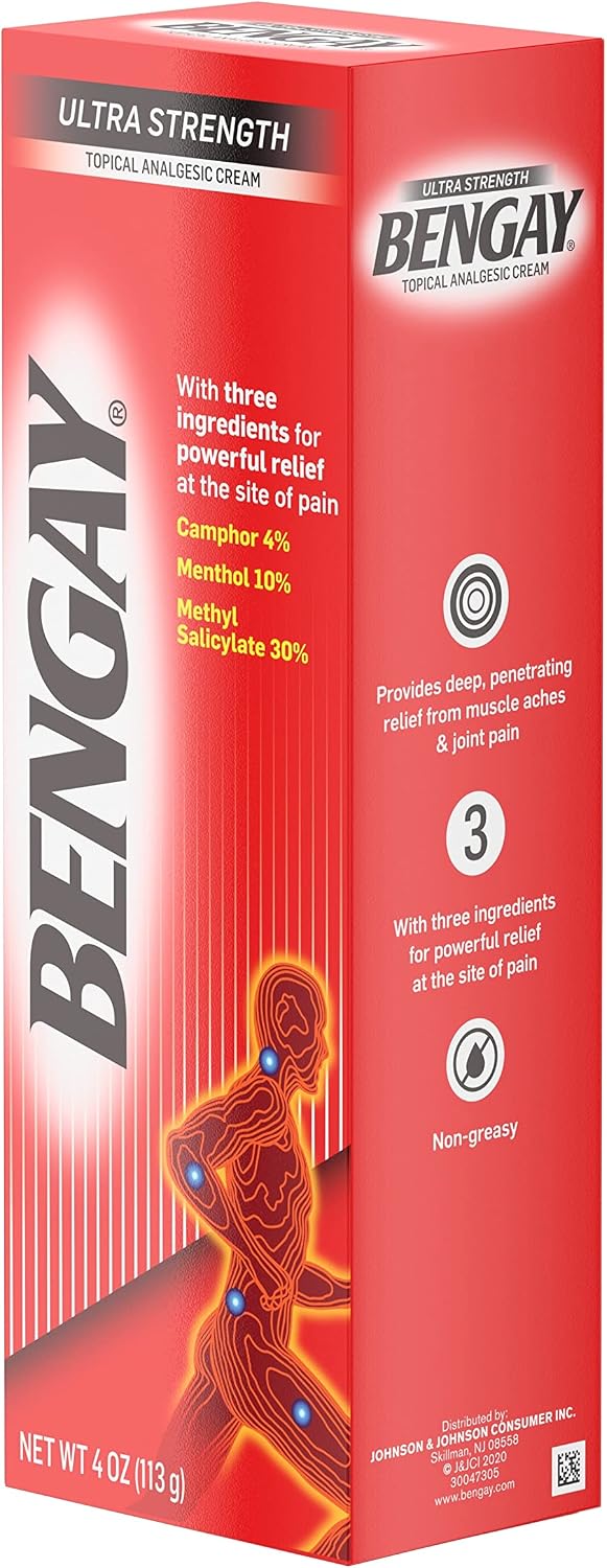 Bengay Ultra Strength Cream, Camphor Menthol & Methyl Salicylate, 4 oz