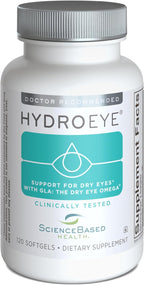 ScienceBased Health HydroEye Dry Eye Supplement – Clinically Tested with GLA & Omega-3 – Supports a Healthy Tear Film for Lasting Eye Comfort – 120 Softgels