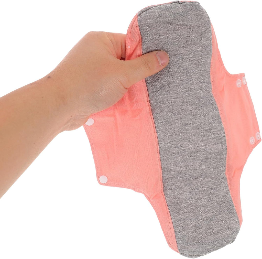 2pcs Reusable Postpartum Pads for Women Pink Cotton Leak Resistant Washable Panty Liners Soft Maternity Bladder Control Pads for Overnight and Postpartum