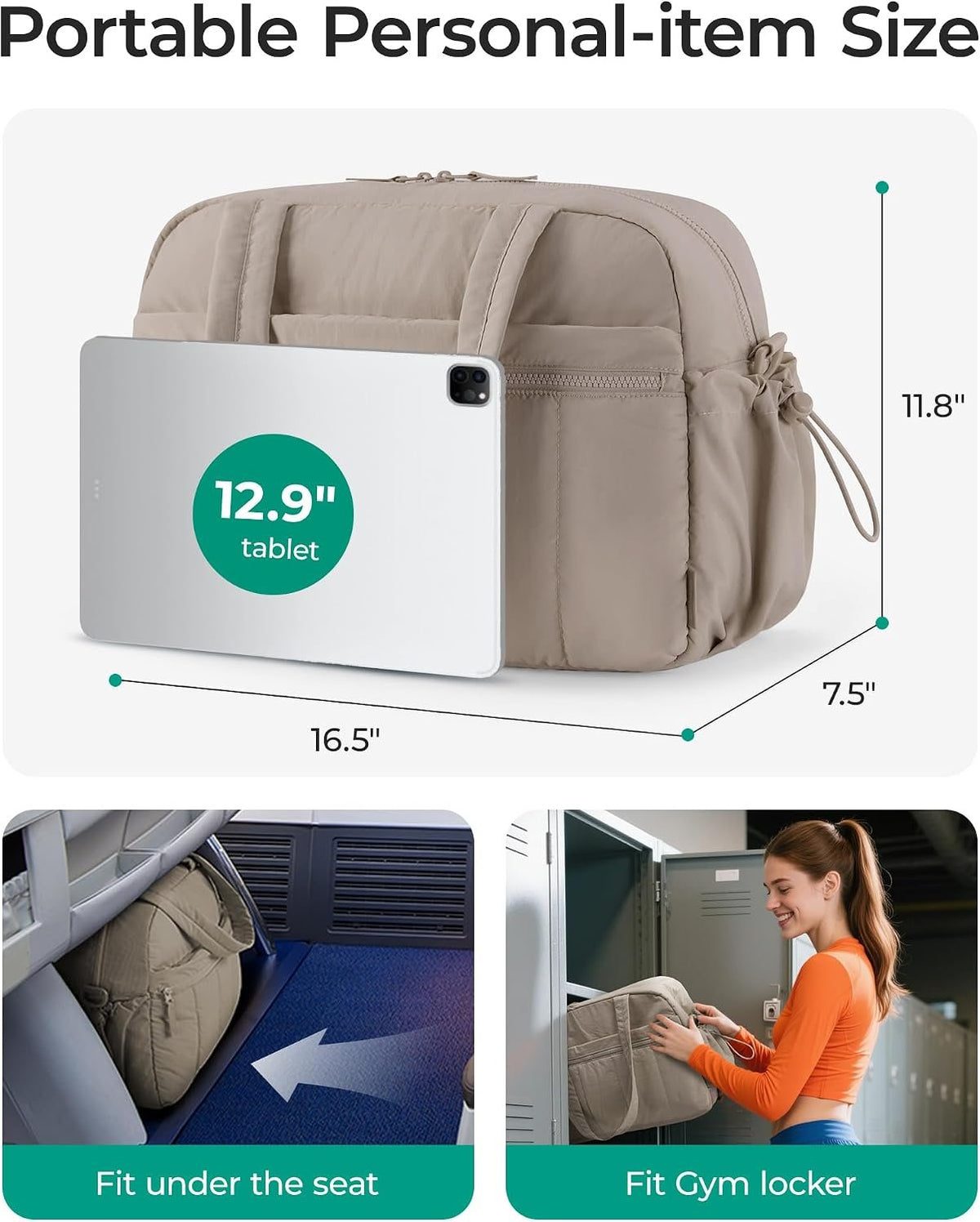 BAGSMART Duffle Bag for Travel, Gym Bag for Women, Weekender Carry on
