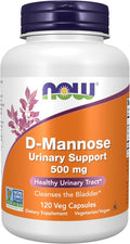 NOW Foods Supplements, D-Mannose 500 mg, Non-GMO Project Verified, Healthy Urinary Tract*, 120 Veg Capsules