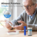 Lancing Device, with 12 Adjustable Depth Settings, Lancing Device for Diabetes Testing with Push Button Ejector,Minimizing Pain and Discomfort in Blood Glucose Testing - Lancet Device