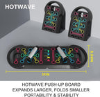 HOTWAVE Push Up Board, Portable PushUp Board, Foldable 20 in 1 Push Up Bar | Multifunctional Pushup Handles for Floor, Professional Strength Training Equipment For Men and Women at Home Gym
