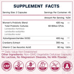 DRFOSTER Vaginal Probiotics for Women pH Balance with Prebiotics & Cranberry - Womens Probiotic Feminine Care Promote Healthy Vaginal Odor & Vaginal Flora, Support Gut Health & UTI - 90 Vegan Capsules