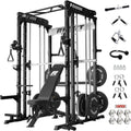 RitFit M1 Pro Smith Machine Cable Crossover Power Cage Home Gym | Dual 360 Cables, Barbell & Handles, LAT Pulldown, 1850LBS Weight Capacity