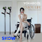 Forearm Crutches for Adults Foldable Knee Patients Mobility aids for Childre and Seniors for with Leg Injury Adjustable Travel Lightweight Walking Stick (Black Pro)