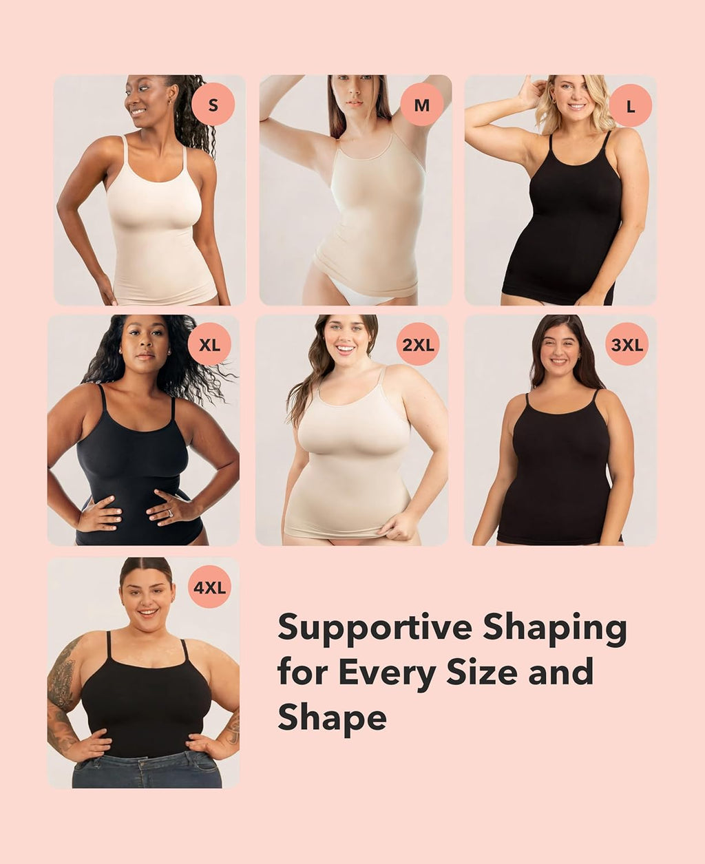 SHAPERMINT Scoop Neck Cami - Compression Camisole for Women - Shapewear for Women