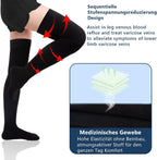 Medical Compression Socks 20-30 mmHg Class 2 | Thigh High | Graduated with Silicone Band | Unisex for Women and Men | for Varicose Veins, Edema, Flights, Sport and DVT