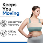 Post Op Breast Augmentation Band - Breast Implant Compression Support Wrap for Post Surgery No Bounce High Impact Stabilizer Strap for Sports Bra Alternative (Fits Most)