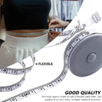 60IN Retractable Tape Measure*6+Soft Measuring Tape for Body Measurements*2 | 150mm Premium Sewing Tape Double Scale Vinyl Ruler for Weight Loss Medical Tailor Fabric Cloth Knitting Craft