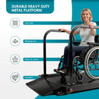 Double-Side Handle Wheelchair Scale with Dual Extended Detachable Ramp for Home Use Portable Heavy Duty Digital Medical Scale Weighing Platform 1000lbs x 0.2lbs