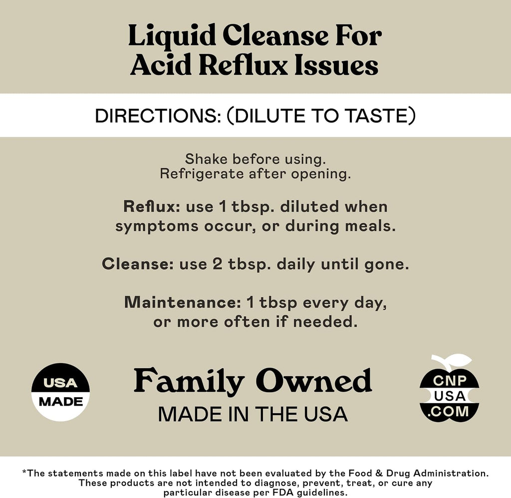 Reflux Pro Liquid Supplement 16oz - Organic Acid Reflux Cleanse Formula with Apple Cider Vinegar Ginger Garlic Hops Aloe, Fast Absorbing Digestive Support, Bottle Made in USA, Certified Organic Kosher