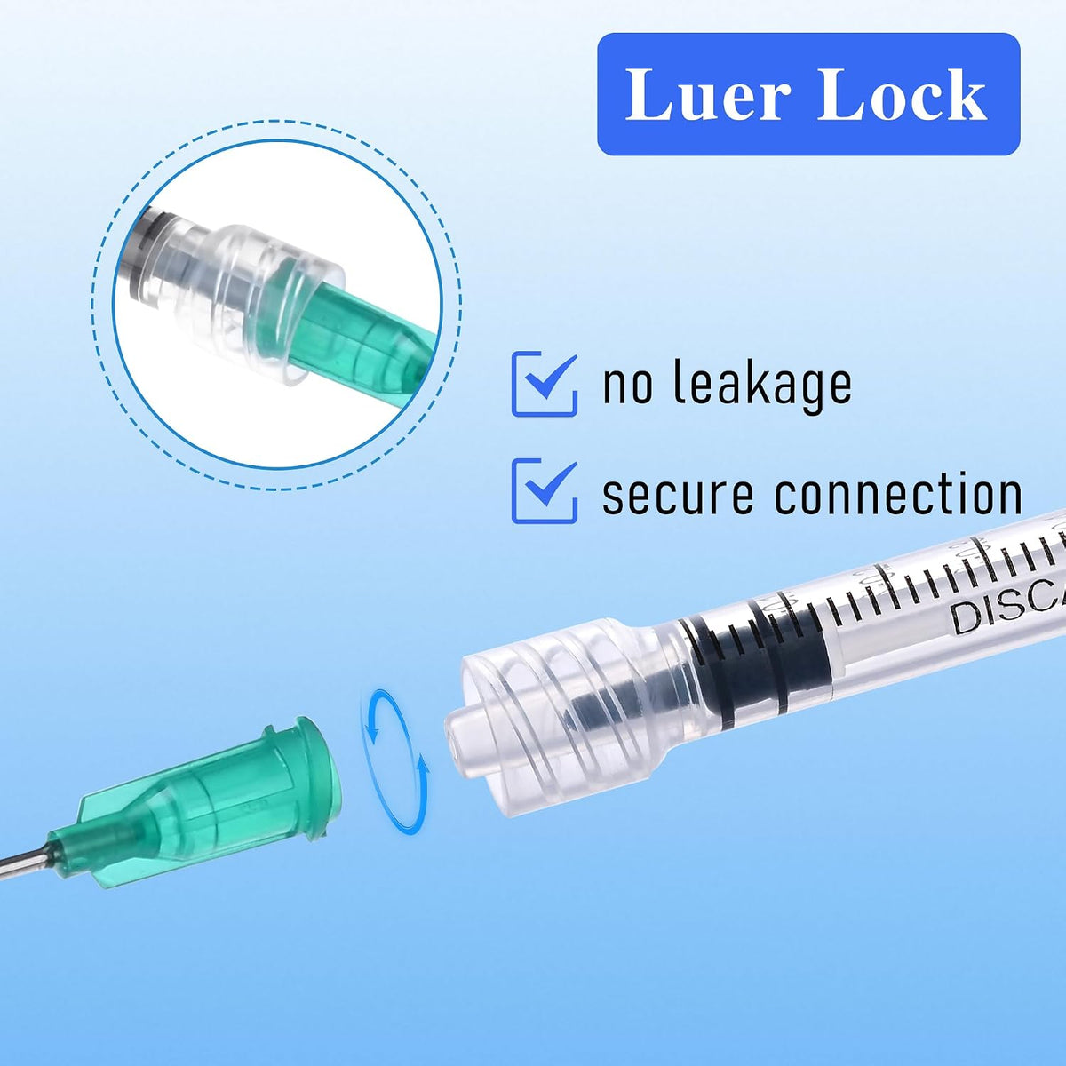 1ml Syringes Without Needle, 20Pack Plastic Syringe With Cap for Liquid, Measuring, Ink Refilling, Oil, Liquids Glue Applicator, Individually Sealed