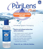 Purilens Plus Preservative-Free Contact Lens Saline 120ml (4 fl. oz.) 3 Pack