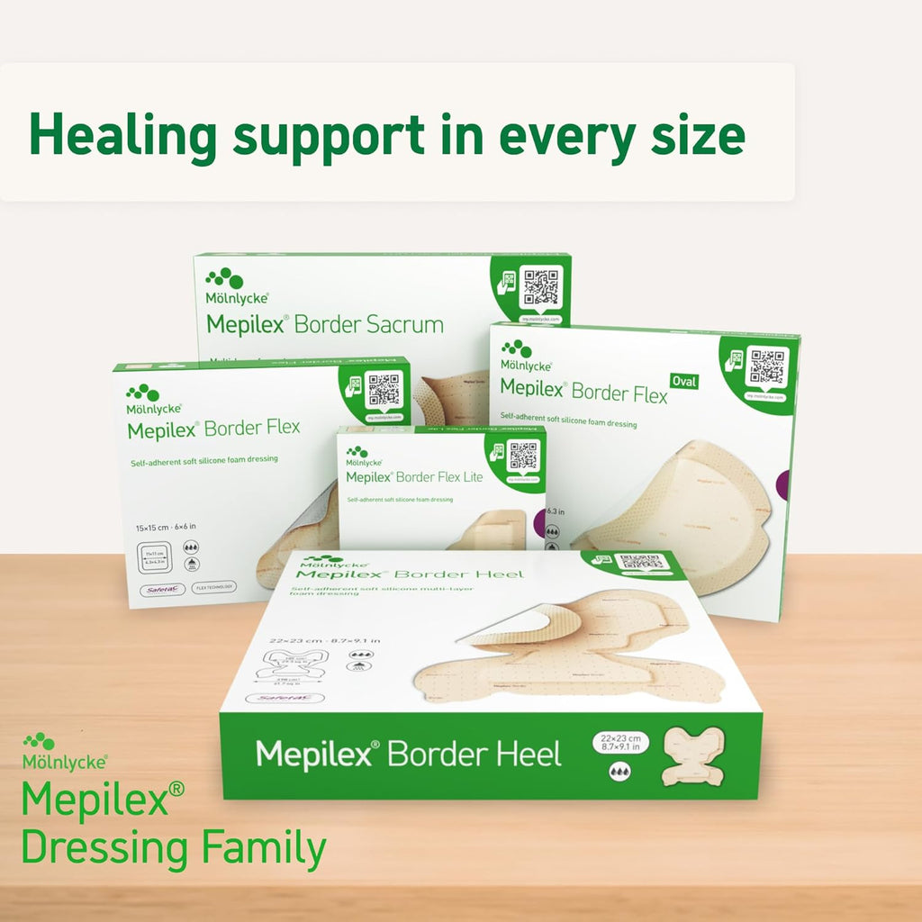 Mepilex Border Flex 10x10cm | Box of 10 | Self-adherent soft silicone foam dressing with border | Designed to stay on for several days to promote a moist wound healing environment