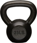 Amazon Basics Cast Iron Kettlebell for Strength Training, Textured Wide Handle, Black