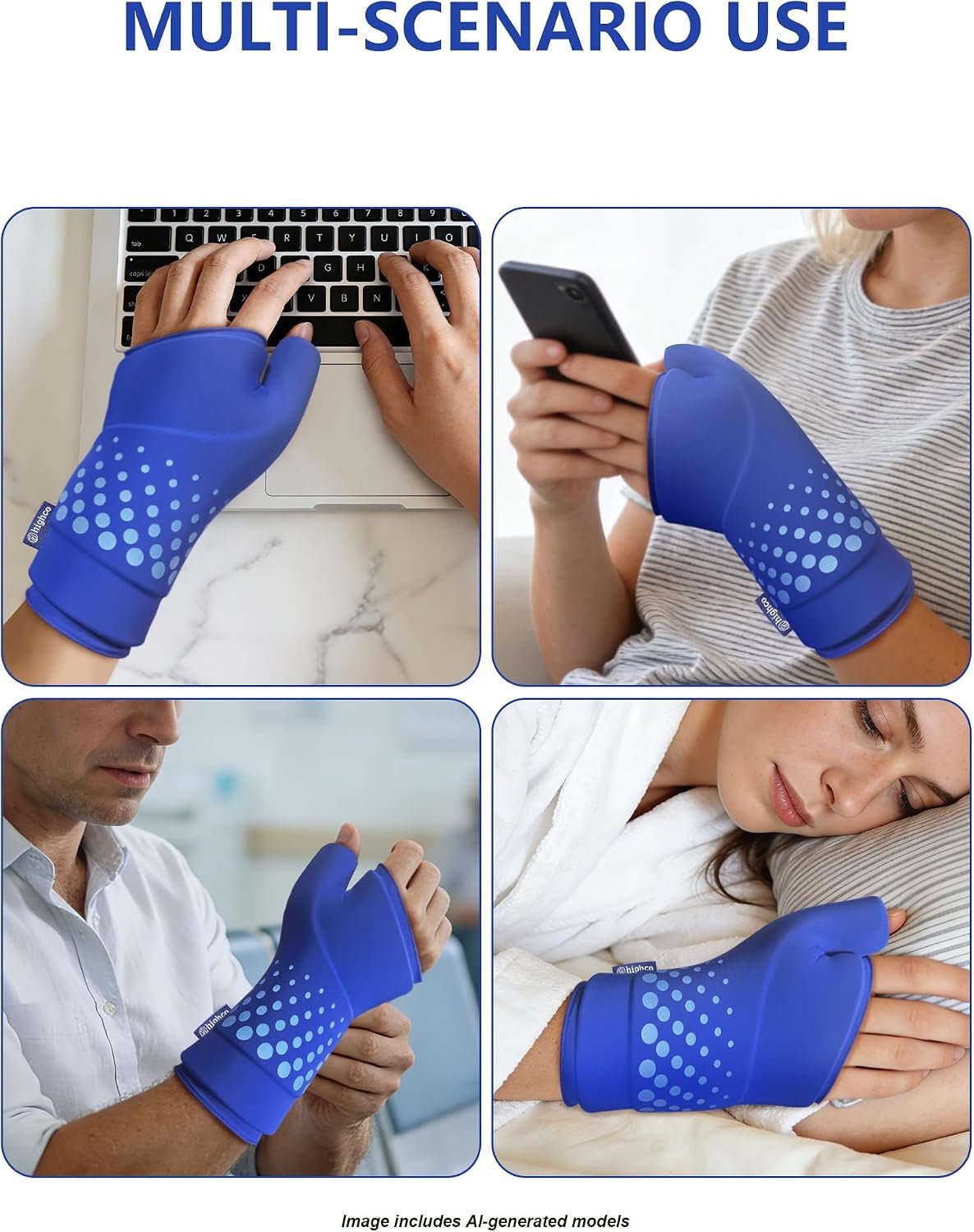 Wrist &Thumb Ice Pack Wrap-Thickened Gel for Long-Lasting Cold Compression | Stays Cold Longer-Hand Ice Pack & Ice Glove for Arthritis,Carpal Tunnel Relief & Tendonitis-Fits left and right