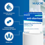 MAJOR Anti-Diarrheal Loperamide Hydrochloride 2 mg, 24 Caplets (1-Pack)