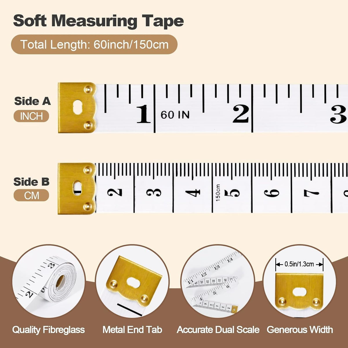 Upgraded Soft Tape Measure, Measuring Tape for Body Measurements, Retractable Measuring Tape, Flexible Measuring Tape for Body, Sewing, Fabric, Tailor, Mini Tape Measure, 2 Pcs