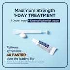 Monistat 1-Day Yeast Infection Treatment for Women, 1 Miconazole Ovule Insert & External Itch Relief Cream (9g Tube) Combo Pack, Maximum Strength
