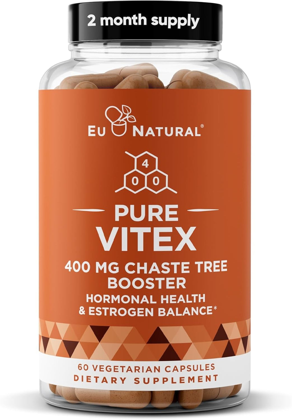 Natural VITEX Pure 400 MG Chasteberry Dietary Supplements 60 capsules