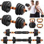 Adjustable Dumbbell Set with Connector for Home Gym Workout | 33/44/66/88lbs 5 in 1 Free Weights Dumbbells Set, Weights Set Used as Barbell, Kettlebells, Push up Stand, Weight Plate