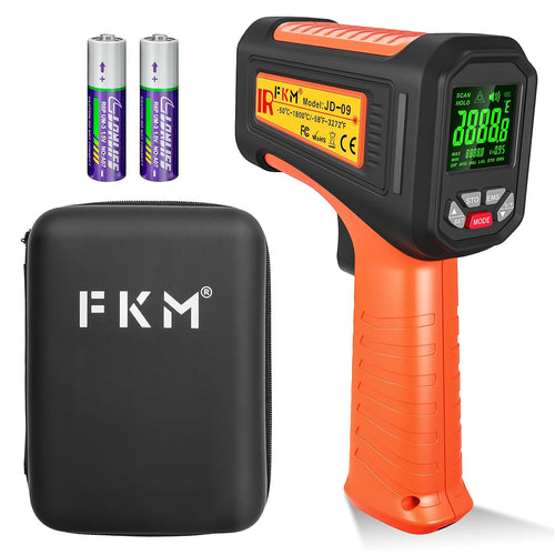 -58°F ~3272°F FKM Infrared Thermometer High Temperature Gun 50:1 Ratio | Digital IR Temp Gun,High Precision-Laser Thermometer Gun for Cooking,Kilns,Forges,Engine,HVAC,Industrial and Home Repair