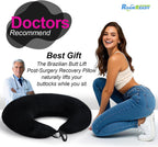 BBL Post Surgery Pillow for Sitting Sleep, Donut Hemorrhoid Pillow for Driving, Hip Support Cushion, BBL Cotton for Recovery
