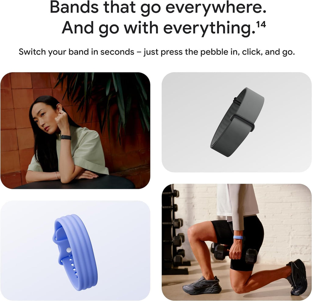 Google Fitbit Air Performance Loop Band - One Size - Obsidian | Only compatible with Fitbit Air, microadjustable, polyester, nylon, and elastane yarn band, workout-friendly