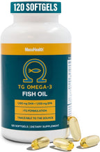 Macuhealth Omega 3 Fish Oil - 1100mg DHA, 1100mg EPA - rTG Formula | 120 softgels, 3 months supply - Eye & Brain Health Supplement, Triglyceride Formula