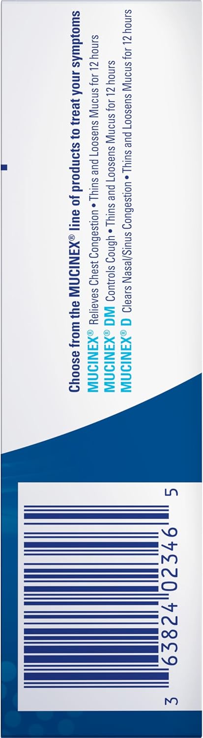 Mucinex 12 Hour Maximum Strength 1200 mg Guaifenesin Extended-Release Tablets for Excess Mucus Relief, Expectorant Aids Excess Mucus Removal, Chest Congestion Relief, 42 Tablets