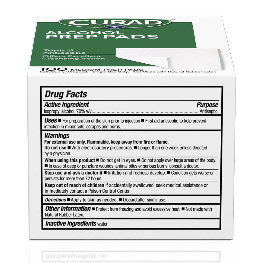 Curad, Alcohol Prep Pads, Medium Isopropyl Alcohol Wipes Individually Wrapped, 400 Count