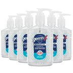 Germ-X Advanced Hand Sanitizer, 8 Fl Oz (Pack of 6), Less Drying Moisturizing Clear Gel, No Rinse Formula, Pump Bottle