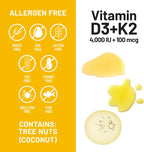 NatureWise Vitamin D3 4000IU + K2 (MK7) 100mcg with Organic Extra Virgin Coconut Oil - Supports Calcium Absorption, Bone & Immune Health - Non-GMO, Soy & Gluten-Free - 30 Softgels[1-Month Supply]
