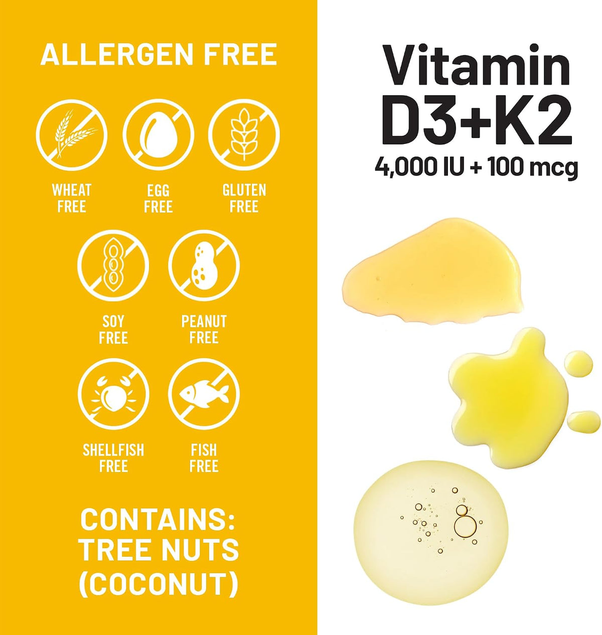 NatureWise Vitamin D3 4000IU + K2 (MK7) 100mcg with Organic Extra Virgin Coconut Oil - Supports Calcium Absorption, Bone & Immune Health - Non-GMO, Soy & Gluten-Free - 30 Softgels[1-Month Supply]