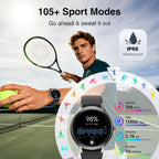 Fitpolo Smart Watch for Men Android & iPhone (2 Bands Jet Black)