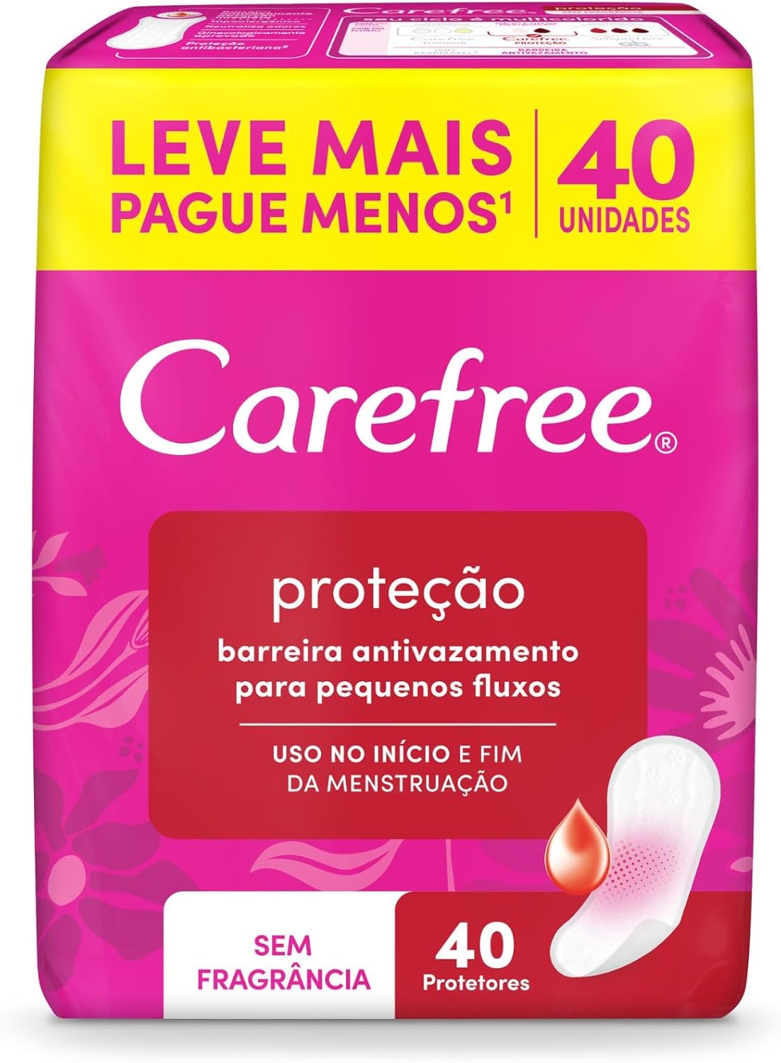 Carefree Panty Liners Fragrance-Free 40 pieces