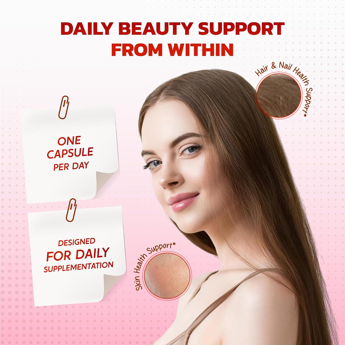 Collagen Biotin Supplement, 10000 mcg Biotin with Collagen Peptides, Hyaluronic Acid, Keratin, Resveratrol & Saw Palmetto, Skin Hair Nails & Joint Support*, 150 Capsules, Non-GMO